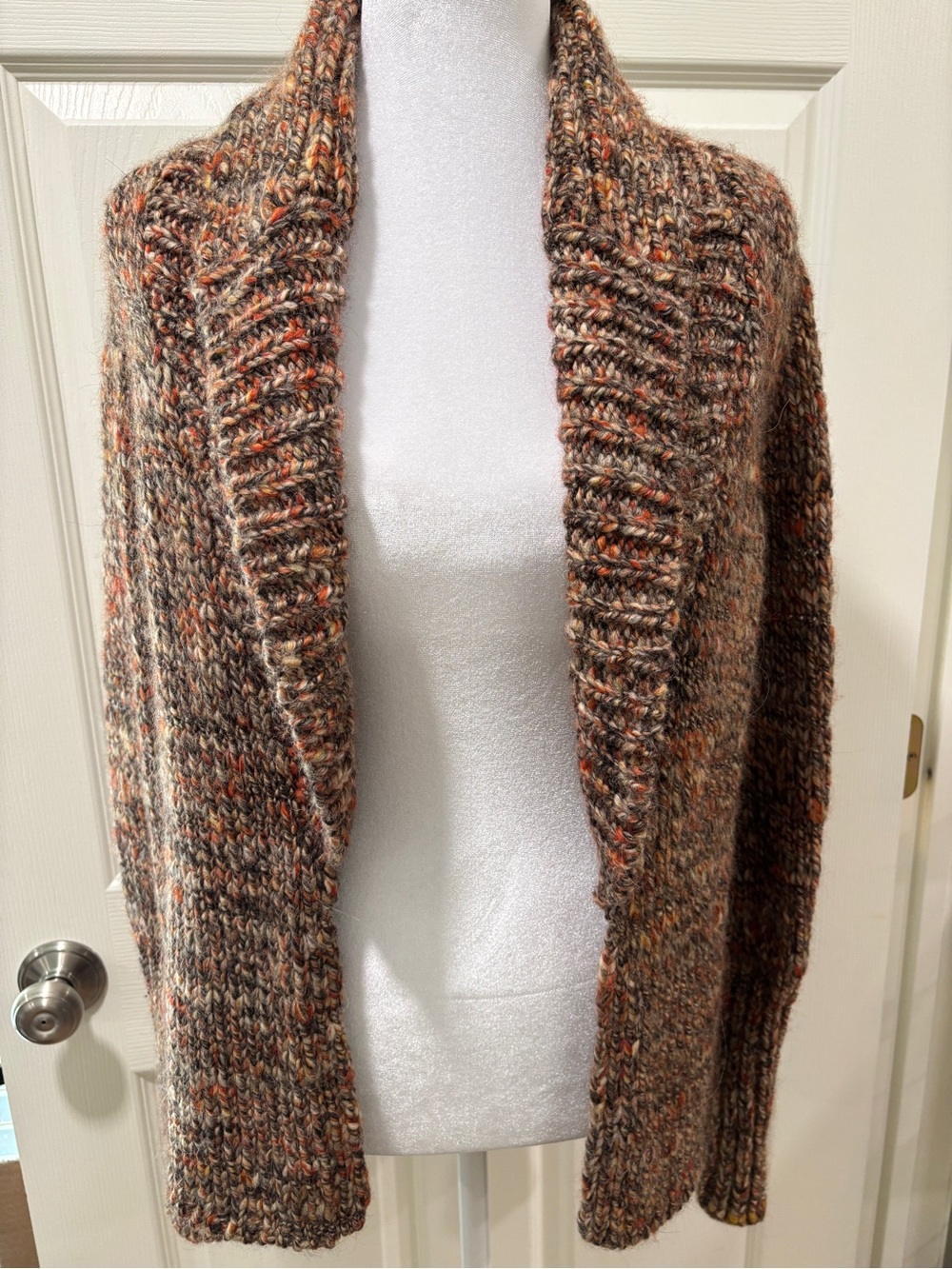 Talbots Collection Wool Alpaca Marled Chunky Knit Cardigan Sweater S